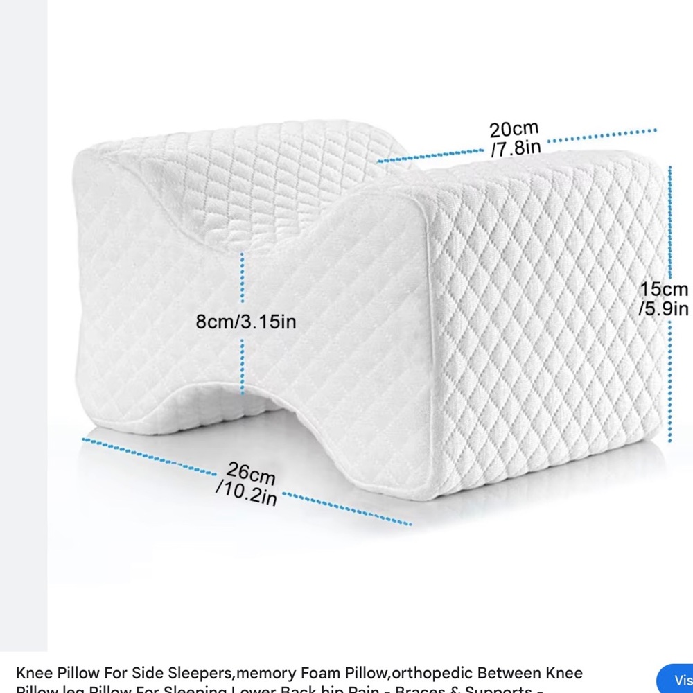 Source Unknown Quilted White Knee Pillow